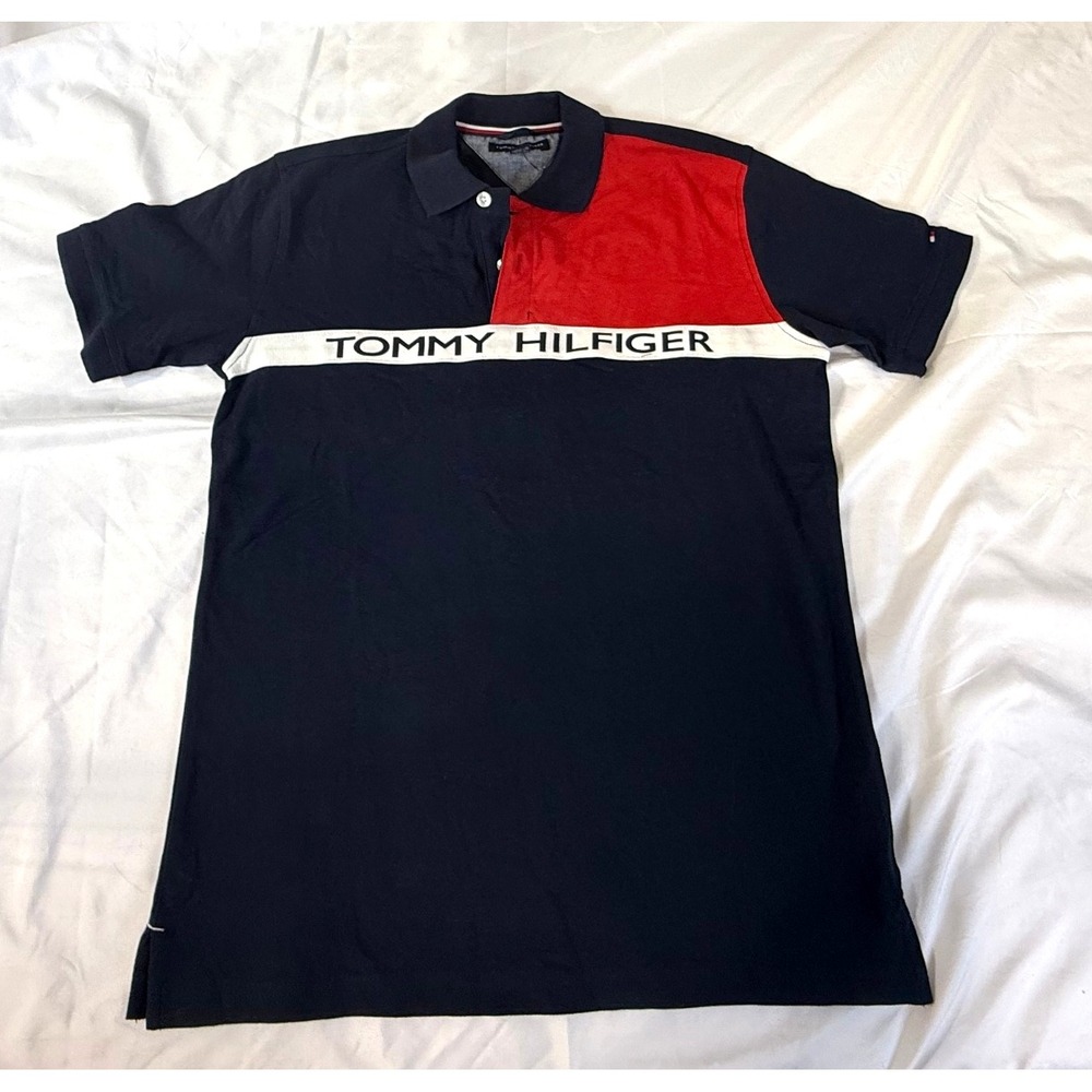 TOMMY HILFIGER Polo Boy's Large 16/18 Short Sleeve Collared Shirt NWT